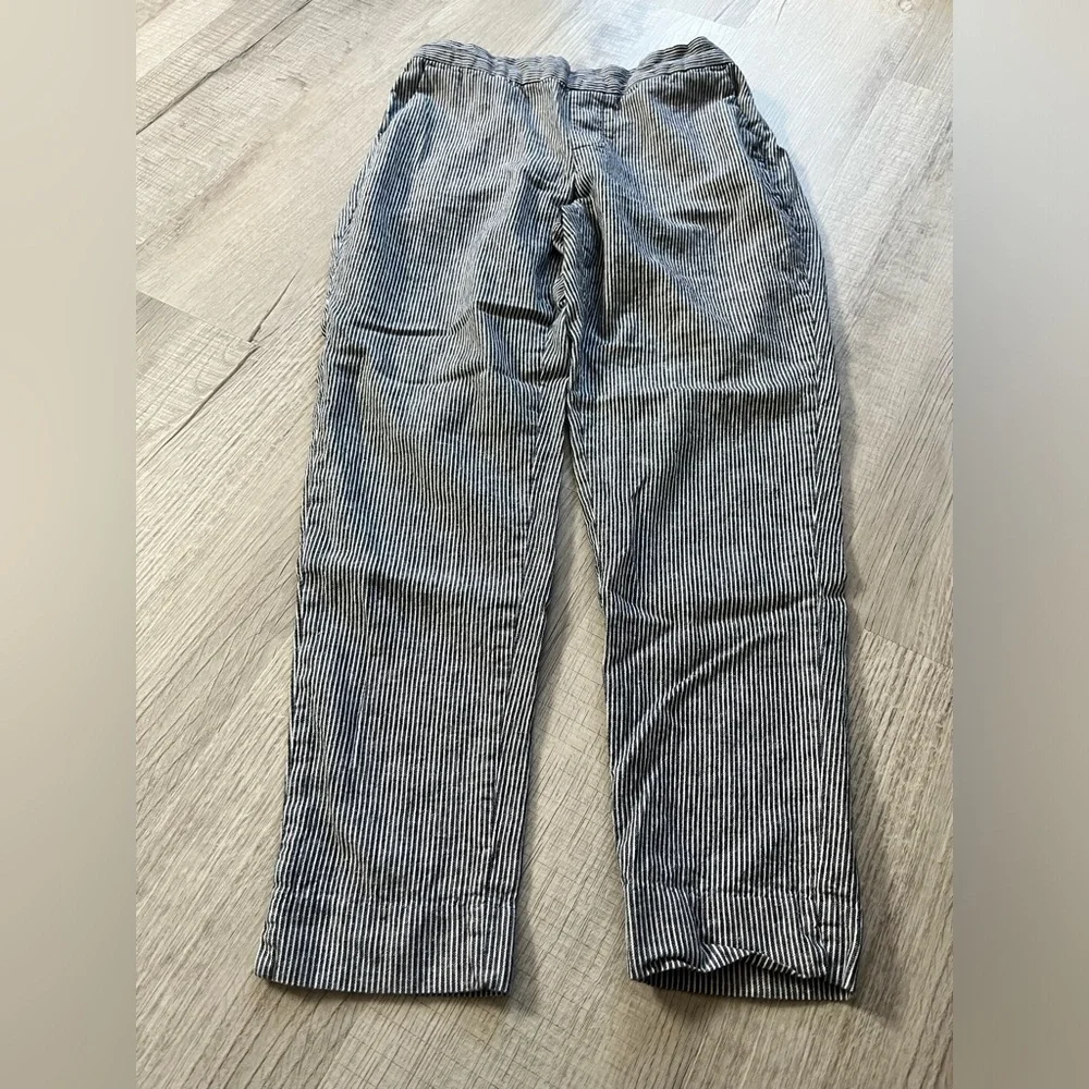 Banana Republic Hayden Pant Linen Blend Stripe White/Blue size 2